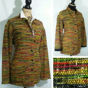 VINTAGE Chico' S Multicolor Tweed Jacket / Blazer